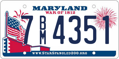 MD license plate 7BM4351