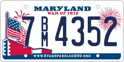 MD license plate 7BM4352