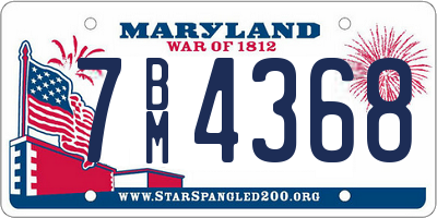 MD license plate 7BM4368