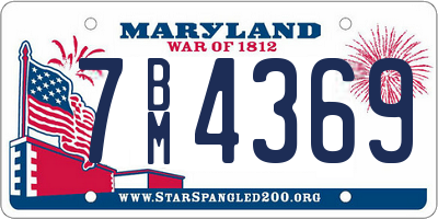 MD license plate 7BM4369