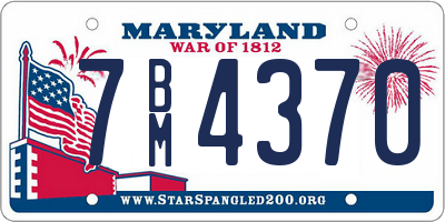 MD license plate 7BM4370