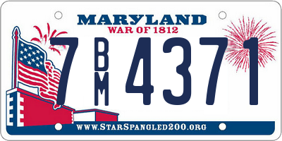 MD license plate 7BM4371