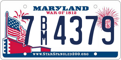 MD license plate 7BM4379