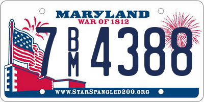 MD license plate 7BM4388