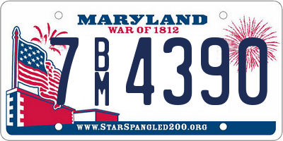 MD license plate 7BM4390