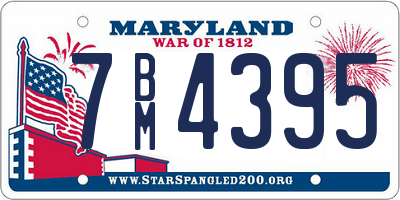 MD license plate 7BM4395