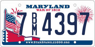 MD license plate 7BM4397