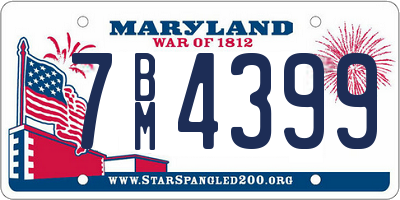 MD license plate 7BM4399