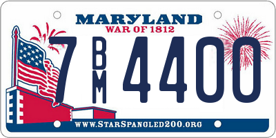 MD license plate 7BM4400