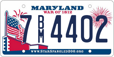 MD license plate 7BM4402