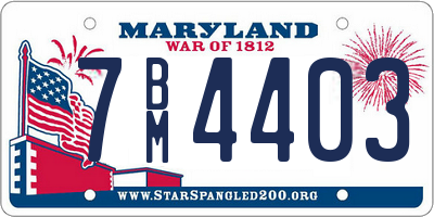 MD license plate 7BM4403