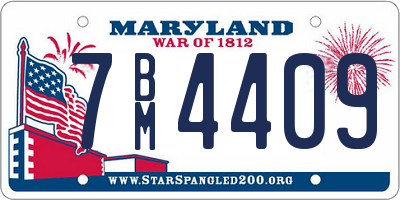 MD license plate 7BM4409