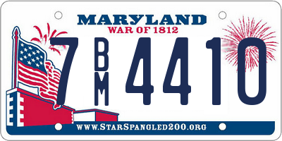 MD license plate 7BM4410