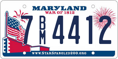 MD license plate 7BM4412