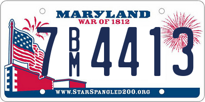 MD license plate 7BM4413