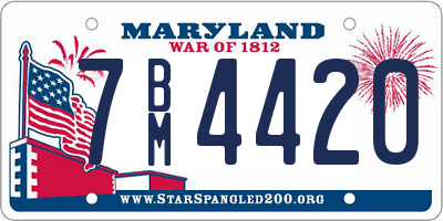 MD license plate 7BM4420