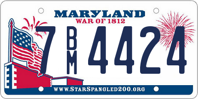 MD license plate 7BM4424