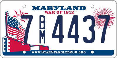 MD license plate 7BM4437