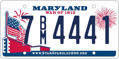 MD license plate 7BM4441