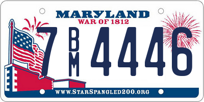 MD license plate 7BM4446