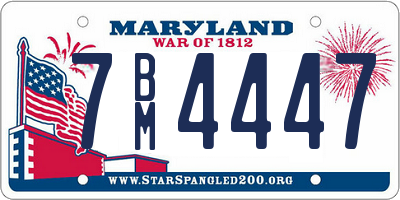 MD license plate 7BM4447