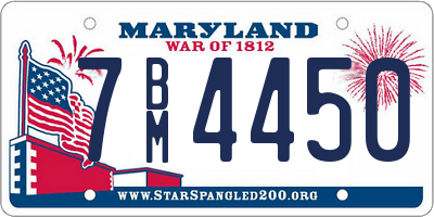 MD license plate 7BM4450