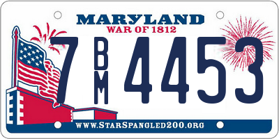 MD license plate 7BM4453