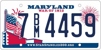 MD license plate 7BM4459