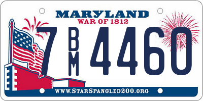 MD license plate 7BM4460