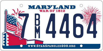 MD license plate 7BM4464