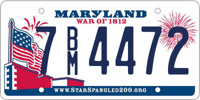 MD license plate 7BM4472