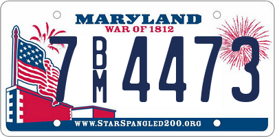 MD license plate 7BM4473