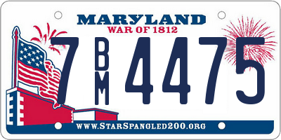 MD license plate 7BM4475