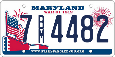 MD license plate 7BM4482