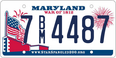 MD license plate 7BM4487