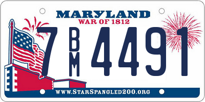 MD license plate 7BM4491