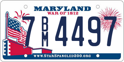 MD license plate 7BM4497