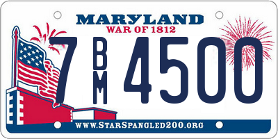 MD license plate 7BM4500