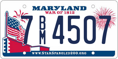 MD license plate 7BM4507