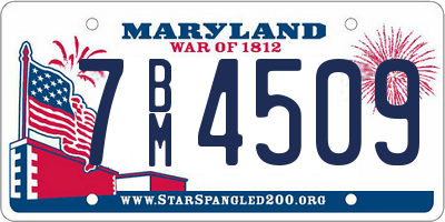 MD license plate 7BM4509