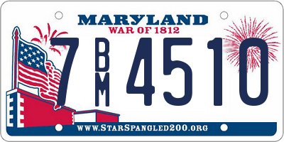 MD license plate 7BM4510