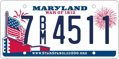 MD license plate 7BM4511