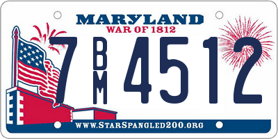 MD license plate 7BM4512