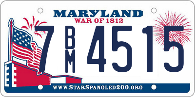 MD license plate 7BM4515