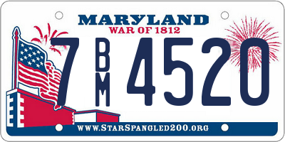 MD license plate 7BM4520