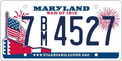 MD license plate 7BM4527