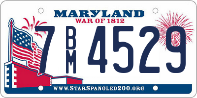 MD license plate 7BM4529