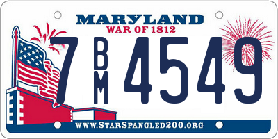 MD license plate 7BM4549