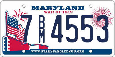 MD license plate 7BM4553