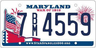 MD license plate 7BM4559